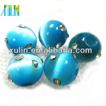 new product for 2018 diamond-encrusted ocean color round cat's eye bead